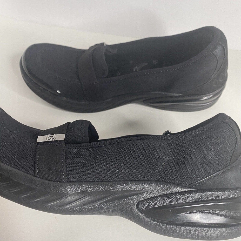 Bzees Nugget Women Sz 7 M Slip On Wedge Loafer Sneaker Shoe Flats Black Comfort - Picture 5 of 9